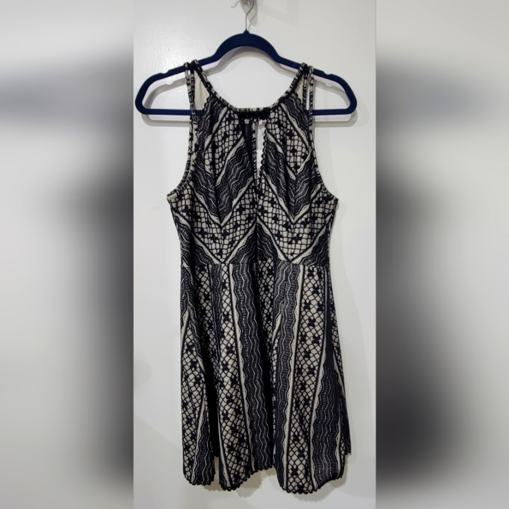 Free People Black and White Mini Dress